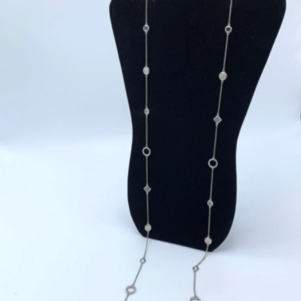 Lia Sophia - Long Silver Tone Necklace with Crystals